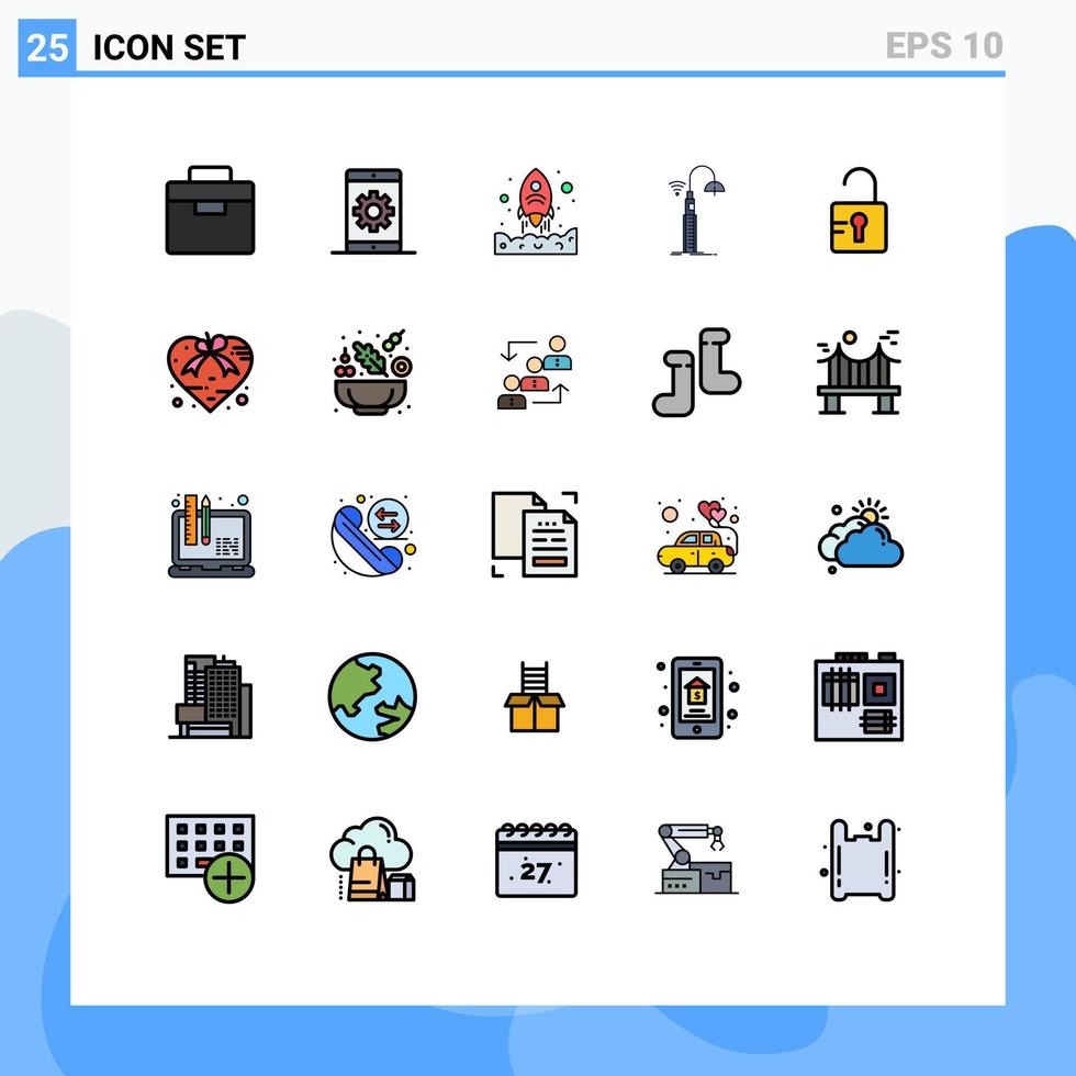 25 kreativ ikoner modern tecken och symboler av teknologi wiFi Sök gata upp redigerbar vektor design element
