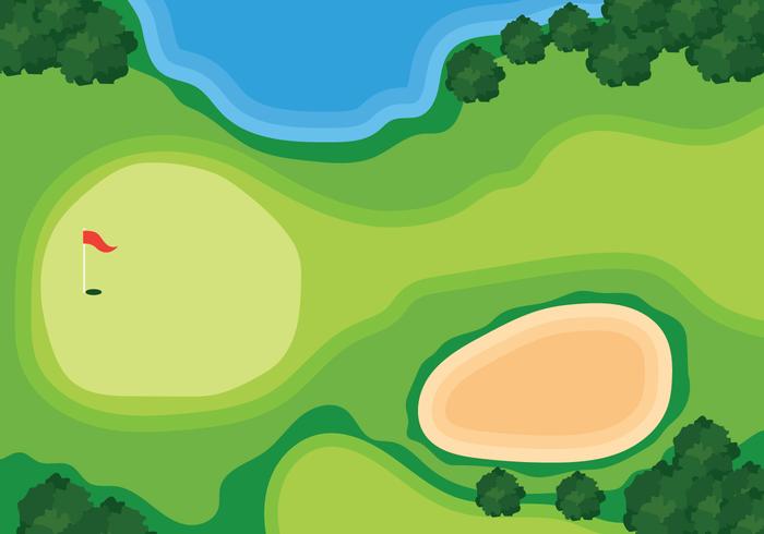 Obenliegende Ansicht-Golfplatz-Illustration vektor