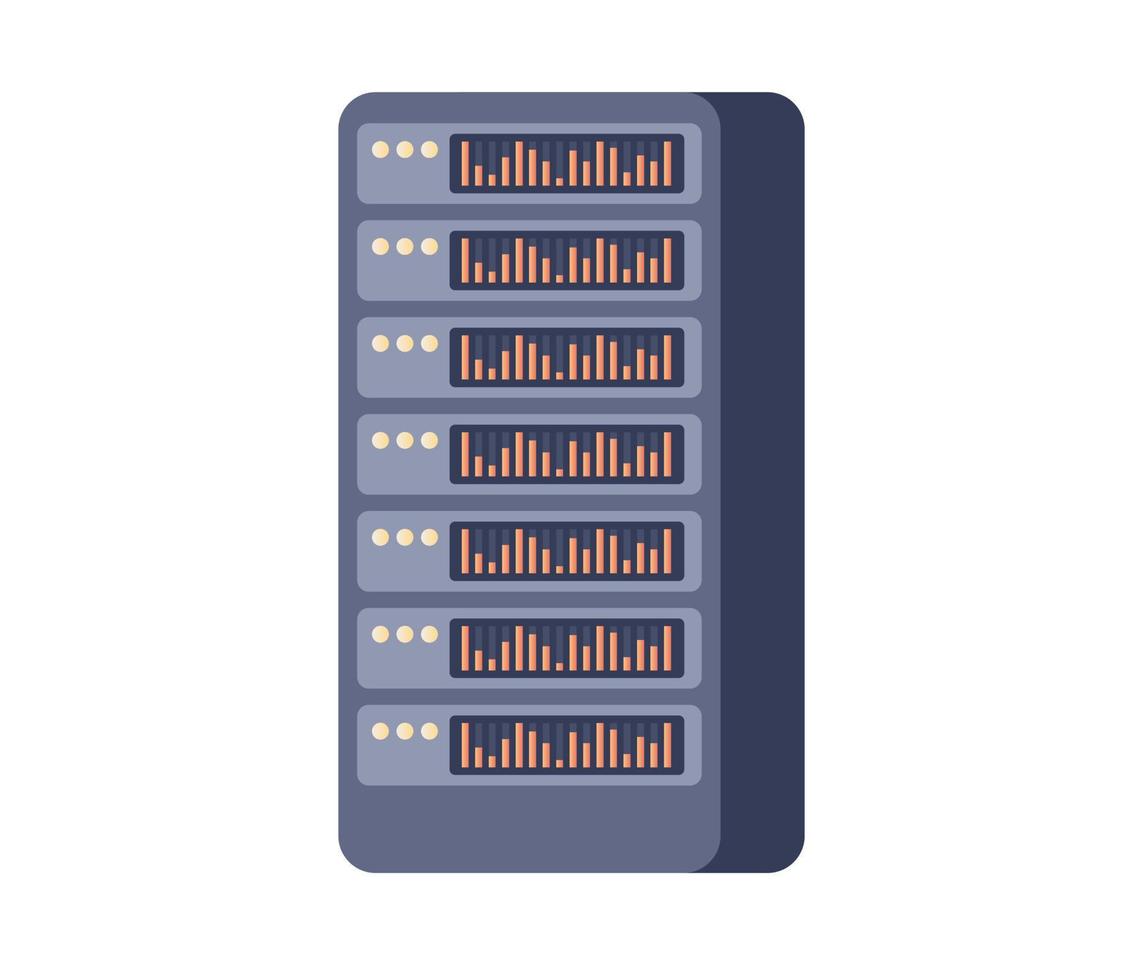 server data Centrum. server rum och datoranvändning. webb värd service. vektor platt illustration