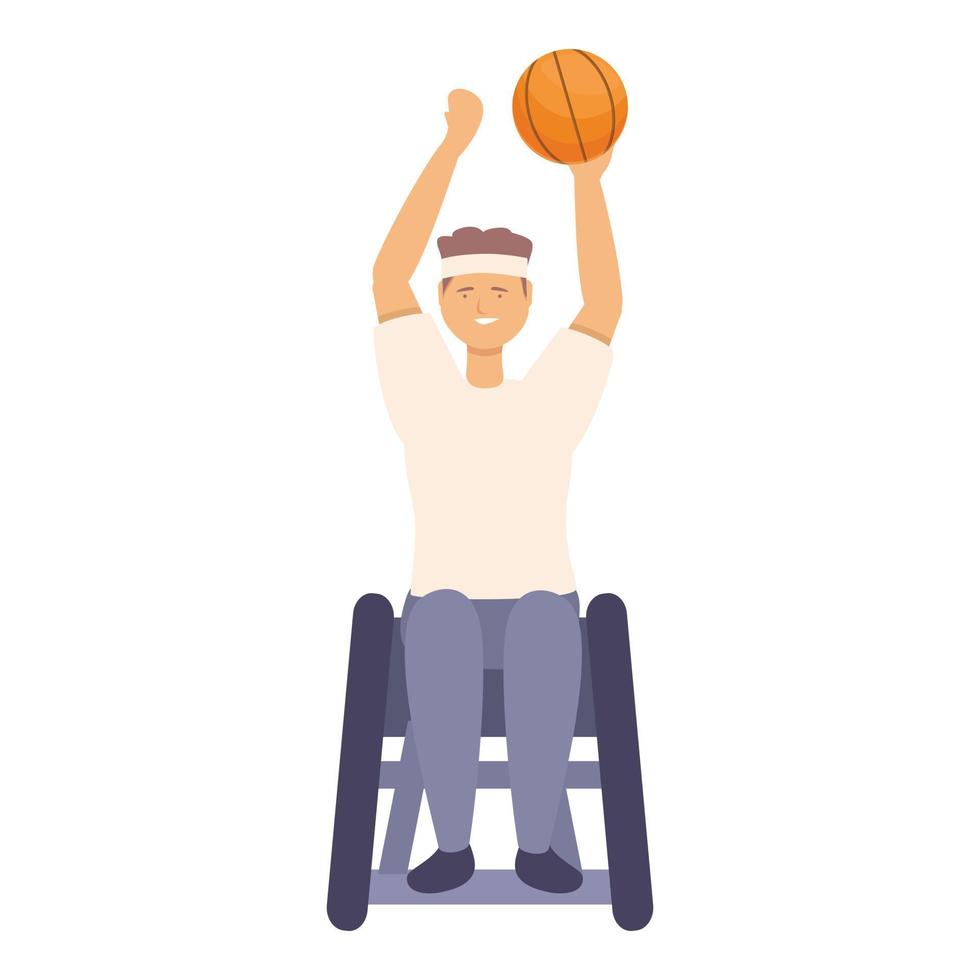 Behinderter Basketball-Sport-Ikonen-Karikaturvektor. Rollstuhl physisch vektor