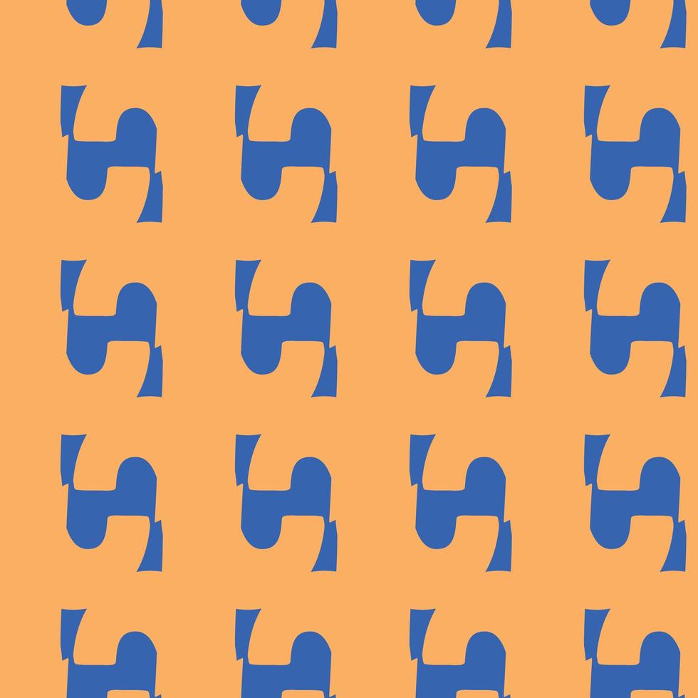 Vektor nahtlose Textur Hintergrundmuster. handgezeichnete, orange, blaue Farben.