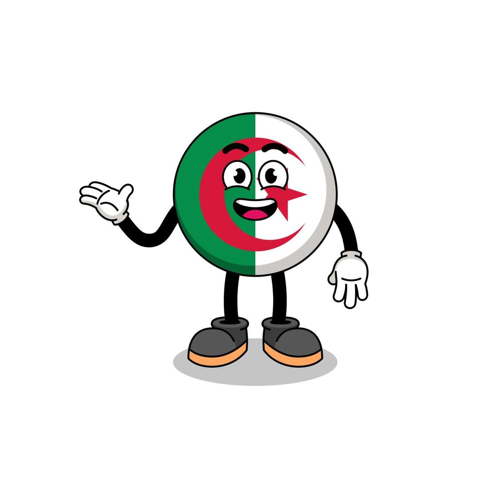 algeriet flagga tecknad serie med Välkommen utgör vektor