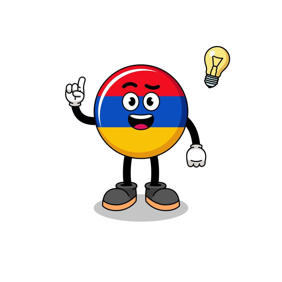 armenia flagga tecknad serie med skaffa sig ett aning utgör vektor