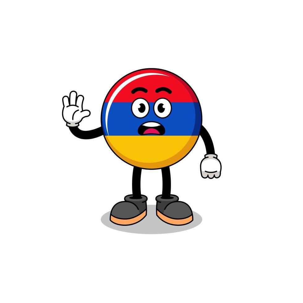 armenia flagga tecknad serie illustration håller på med sluta hand vektor