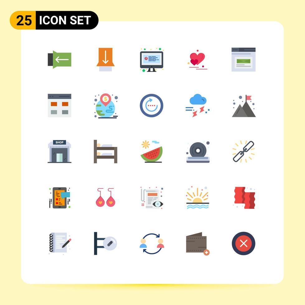 25 kreativ ikoner modern tecken och symboler av rutnät design kärlek hemsida sida redigerbar vektor design element