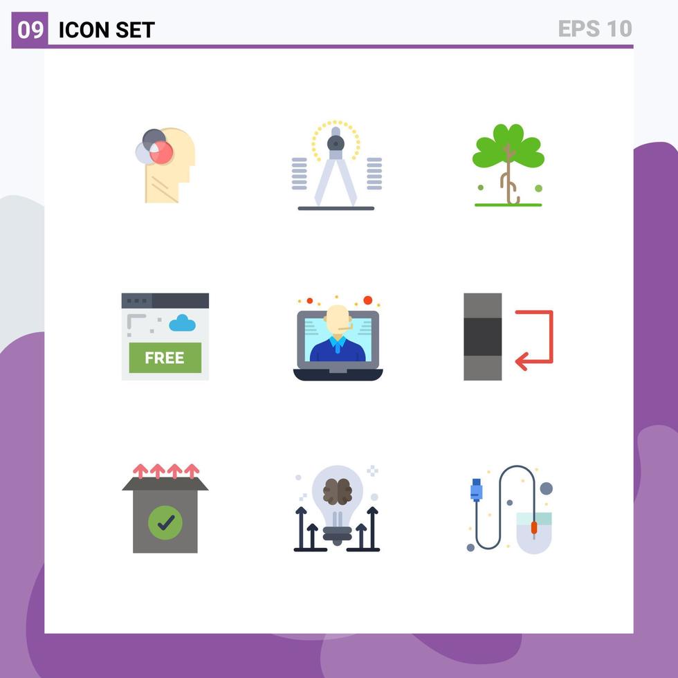 9 universell platt färger uppsättning för webb och mobil tillämpningar teknologi fri dra tillgång irländsk redigerbar vektor design element
