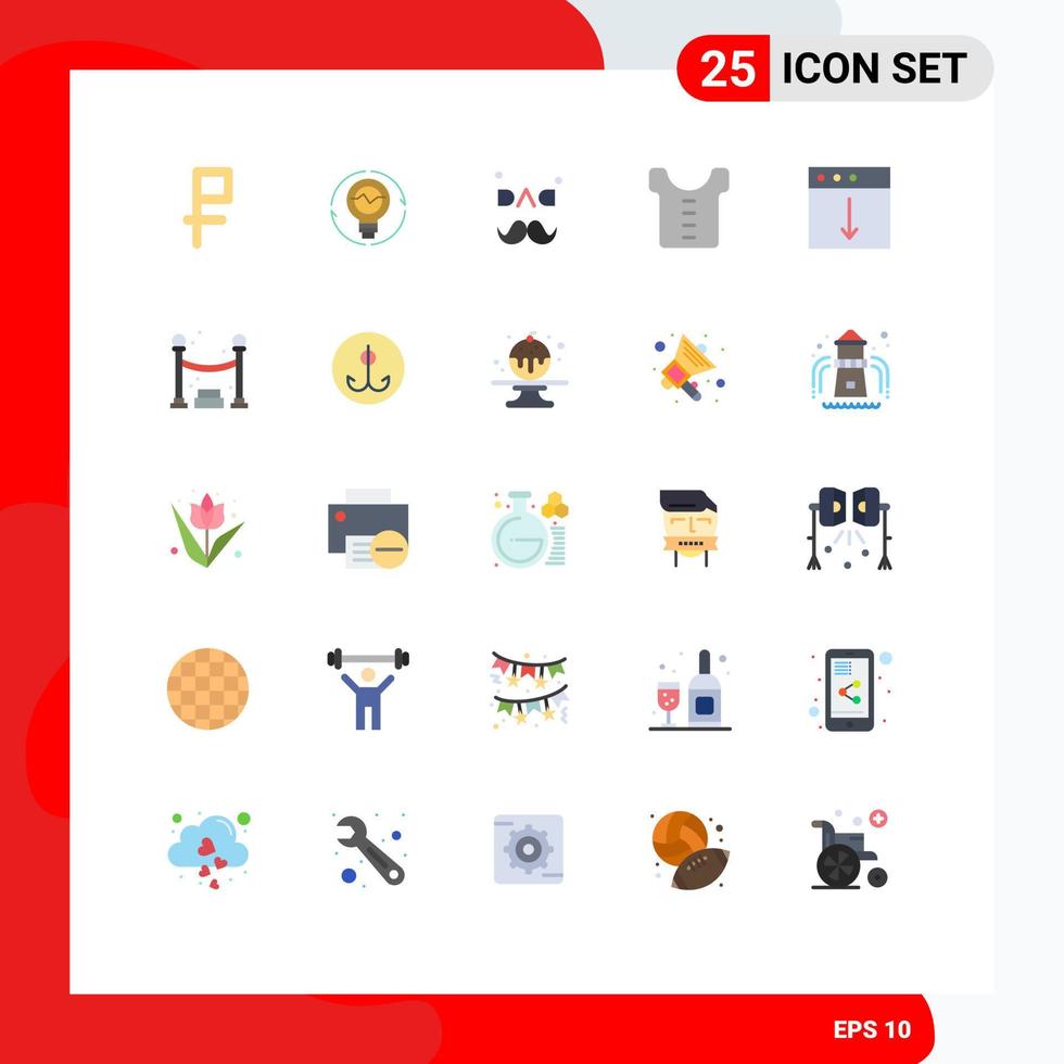 25 kreative Symbole moderne Zeichen und Symbole von App-Kleidung Licht Baby Vatertag editierbare Vektordesign-Elemente vektor