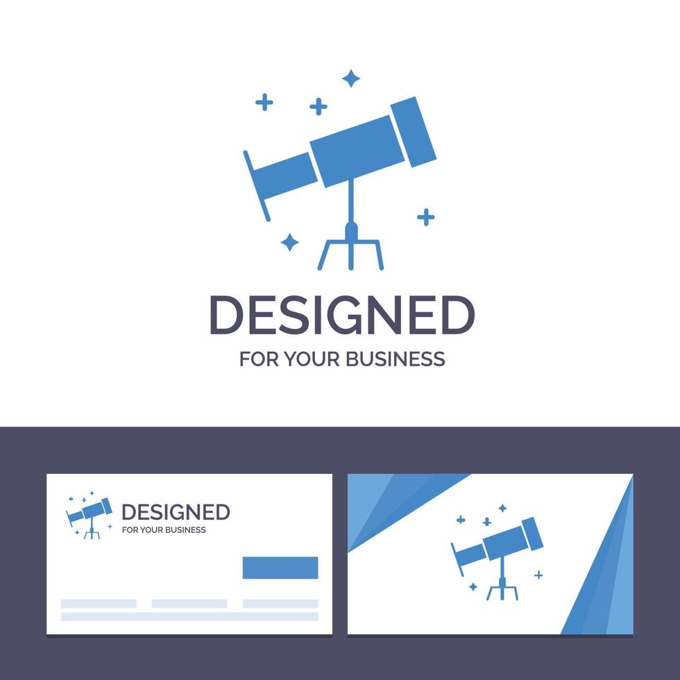kreativ företag kort och logotyp mall astronaut Plats teleskop vektor illustration