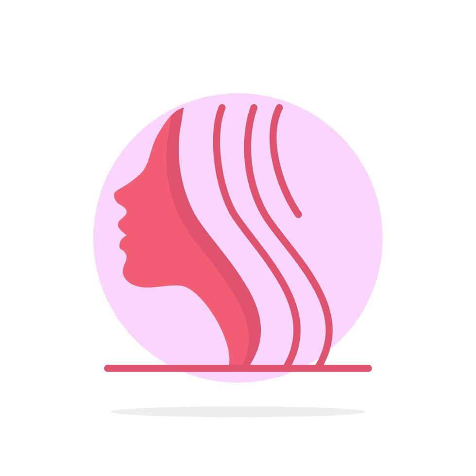 kvinna kvinnor flicka ansikte abstrakt cirkel bakgrund platt Färg ikon vektor