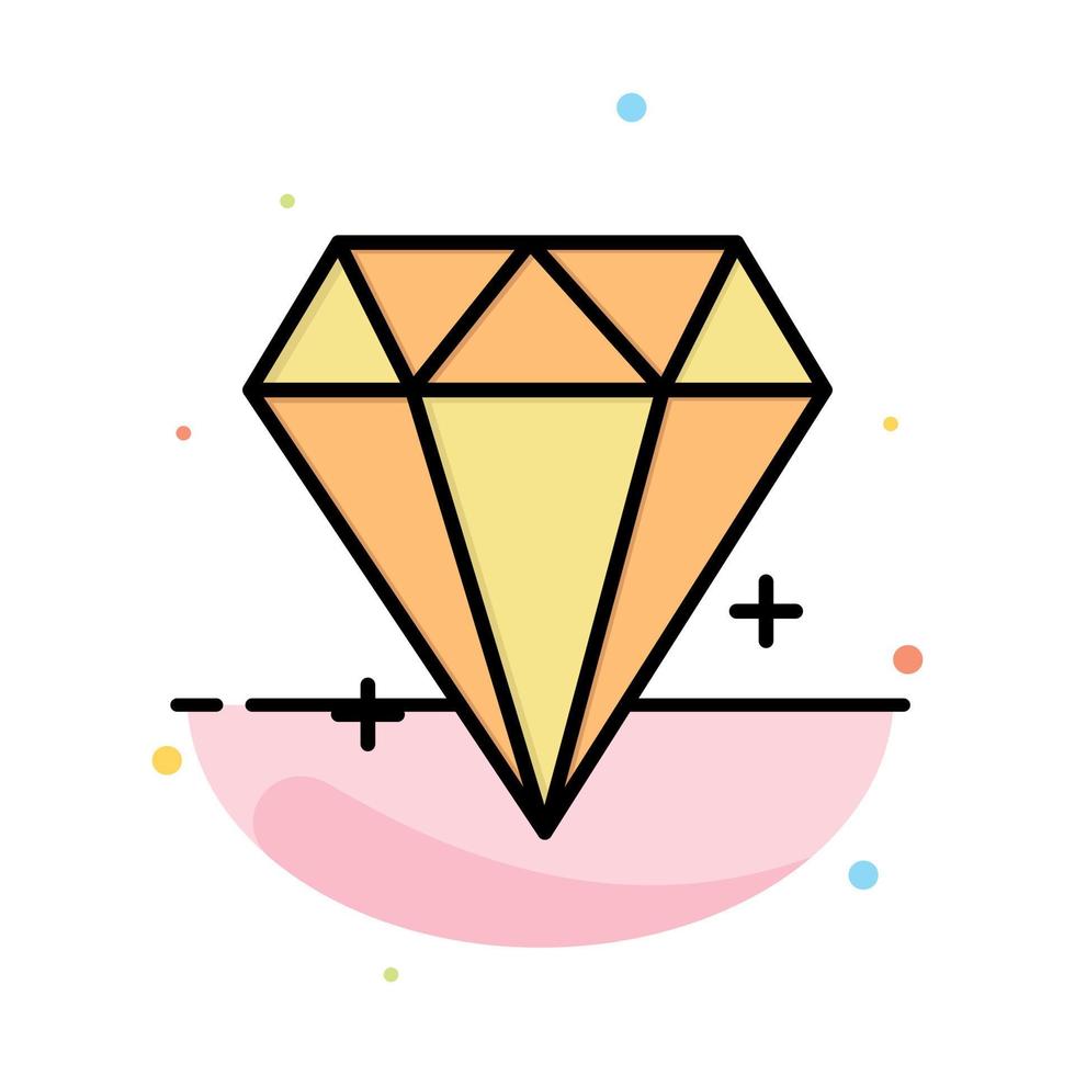 Diamant E-Commerce Schmuck Juwel abstrakte flache Farbsymbolvorlage vektor