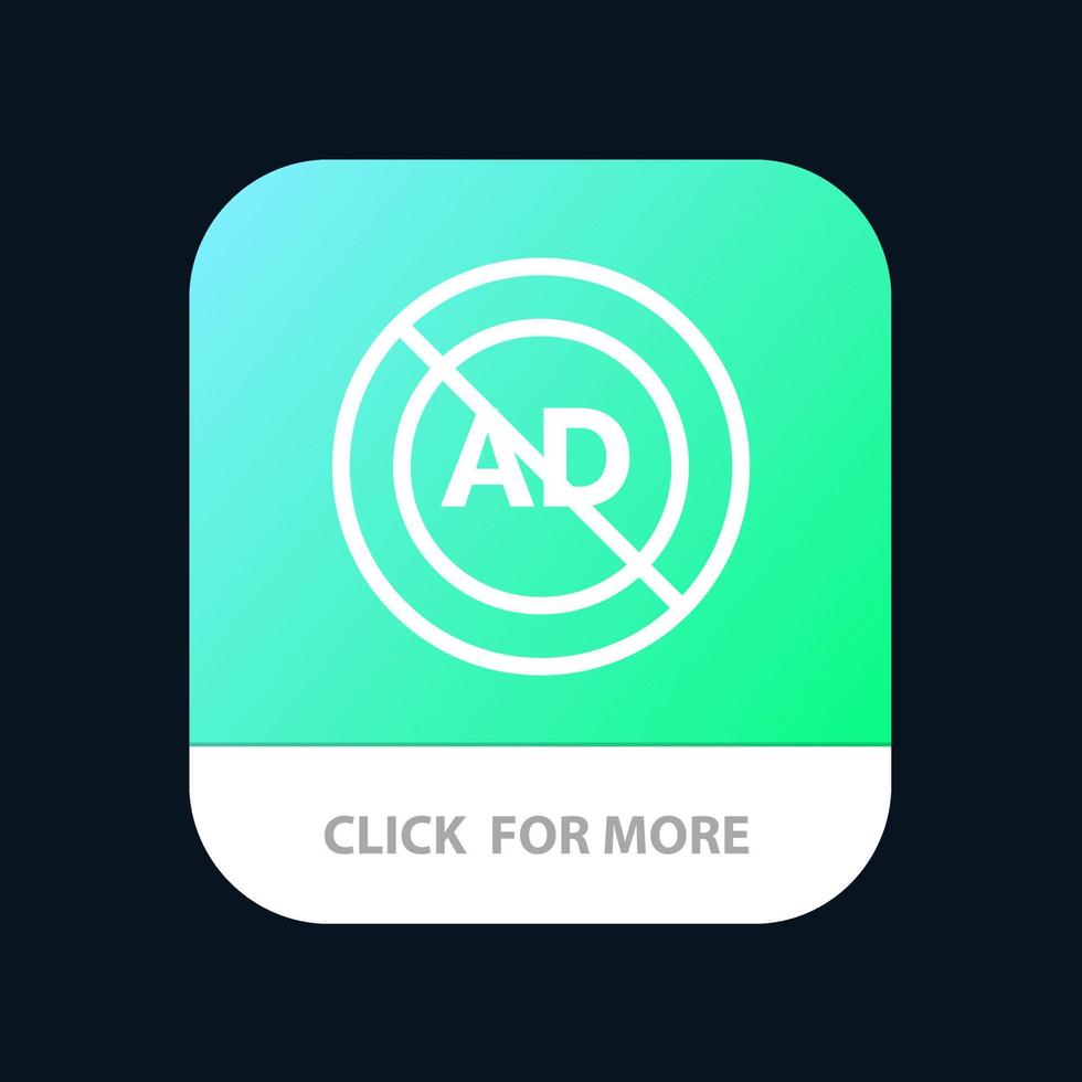 ad ad blockera annons reklam blockera mobil app knapp android och ios linje version vektor