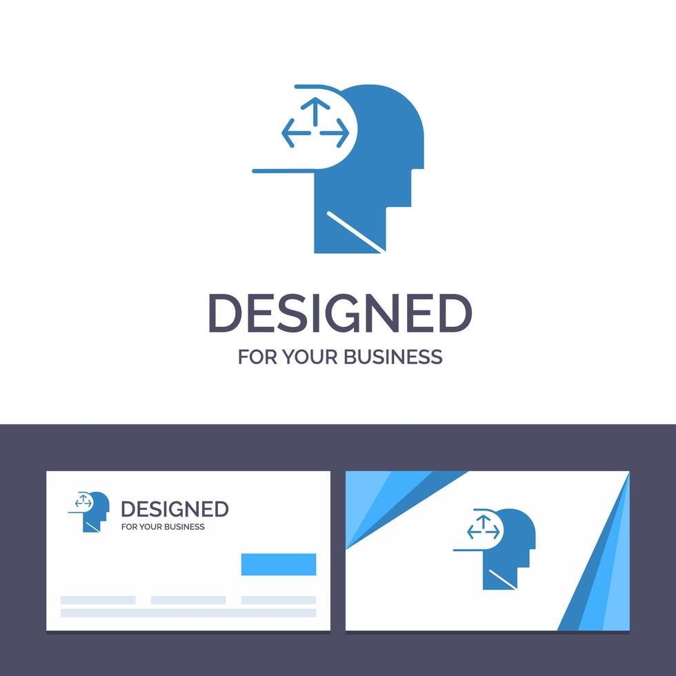 kreativ företag kort och logotyp mall autism oordning man mänsklig vektor illustration