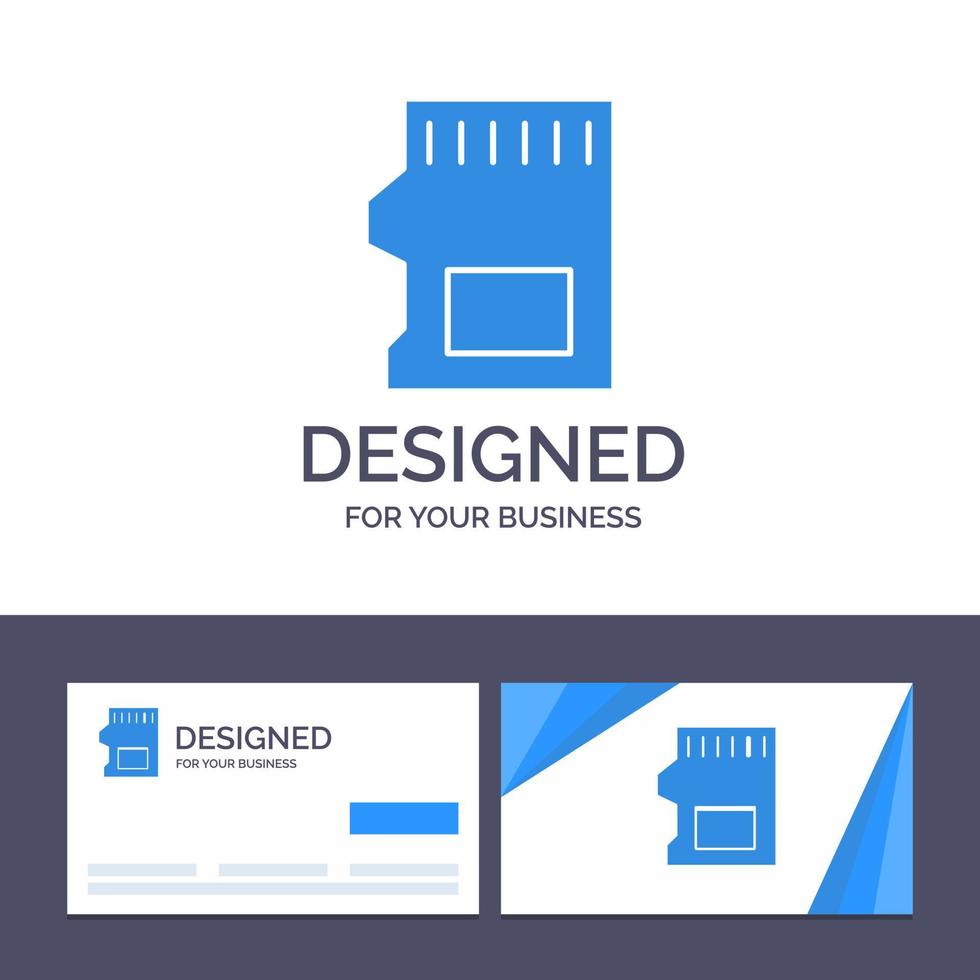 kreativ företag kort och logotyp mall sd kort sd lagring data vektor illustration