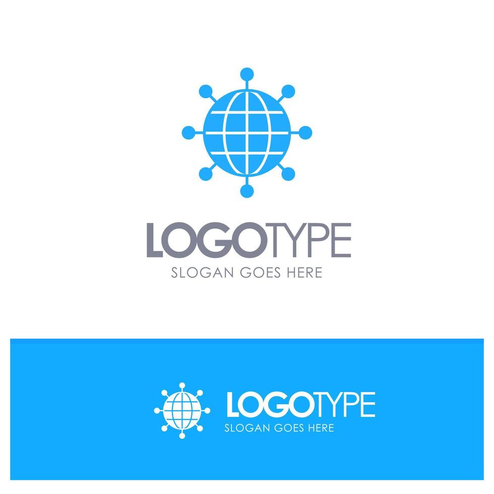 Geschäftsverbindungen globales modernes blaues festes Logo mit Platz für Slogan vektor