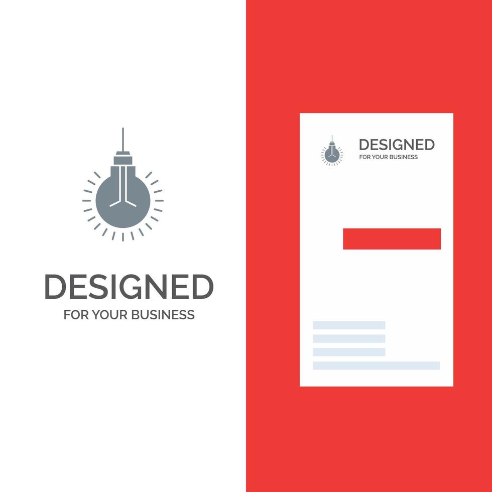 Glühbirne Idee Tipps Vorschlag graues Logo-Design und Visitenkartenvorlage vektor