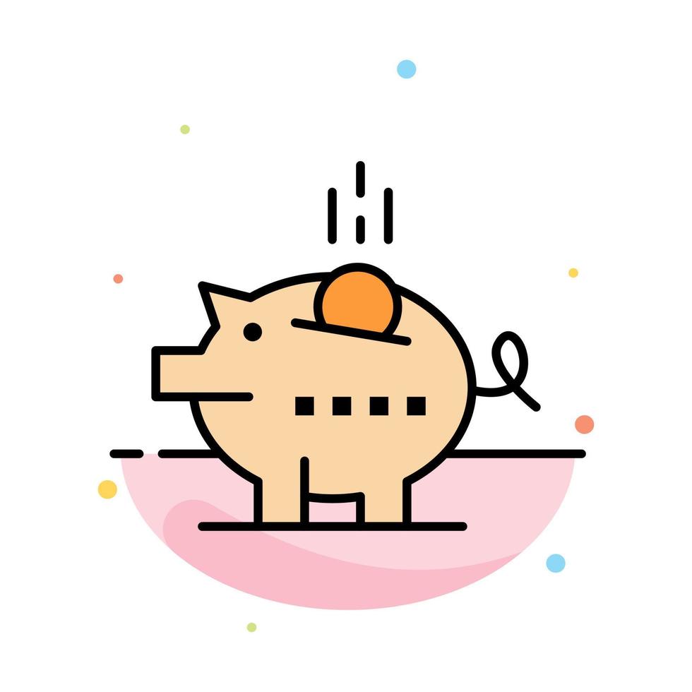 Sparschwein Wirtschaft Piggy Safe Einsparungen abstrakte flache Farbsymbolvorlage vektor