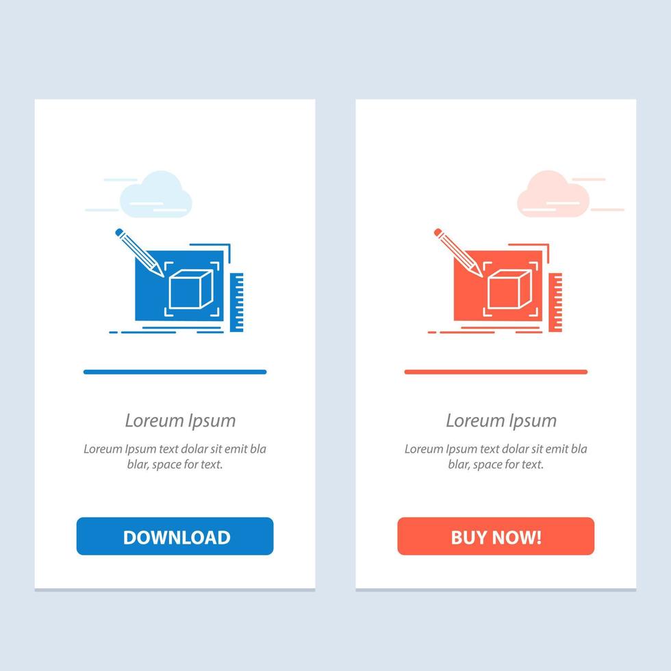 teckning konst skiss linje penna blå och röd ladda ner och köpa nu webb widget kort mall vektor