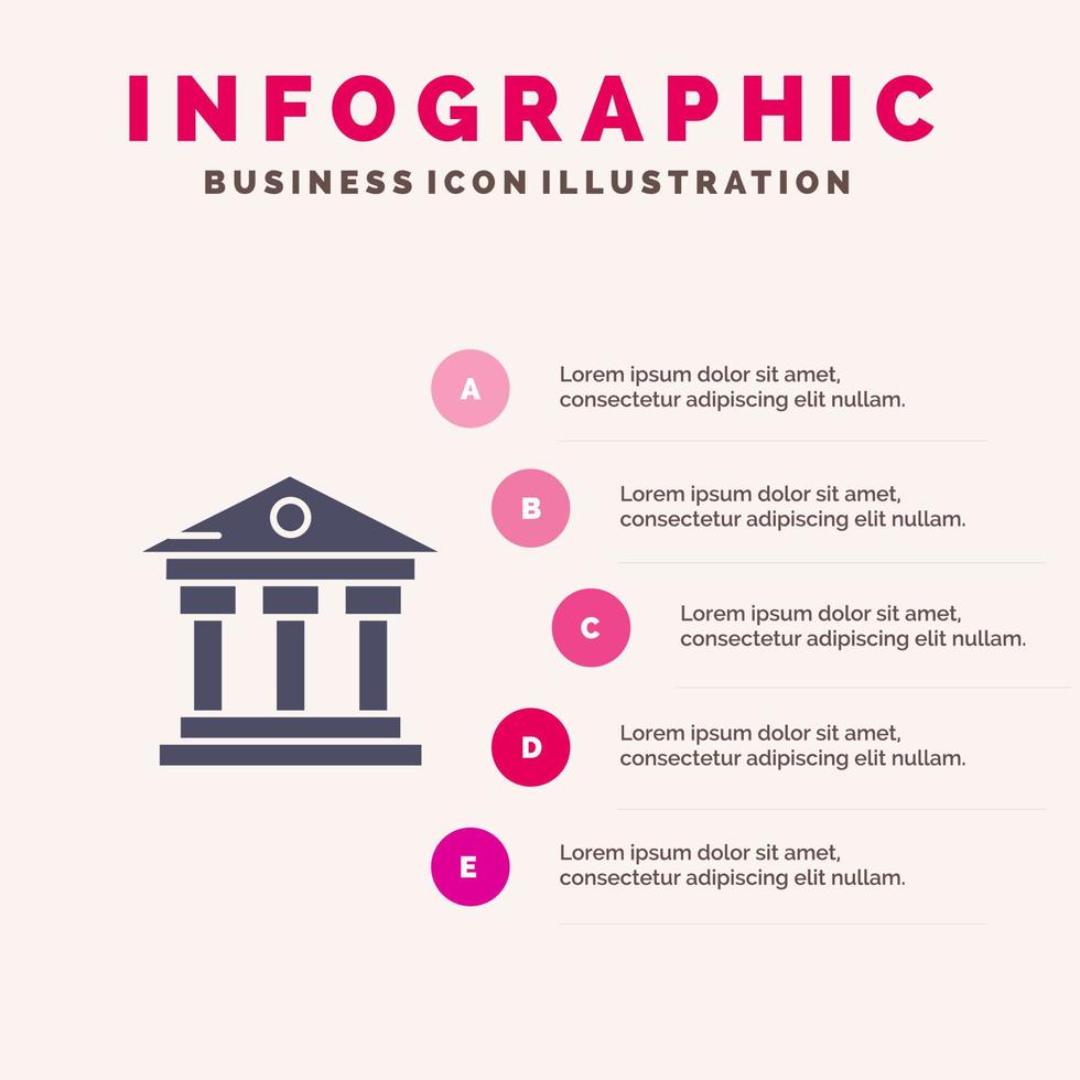 Bank byggnad pengar service infographics presentation mall 5 steg presentation vektor