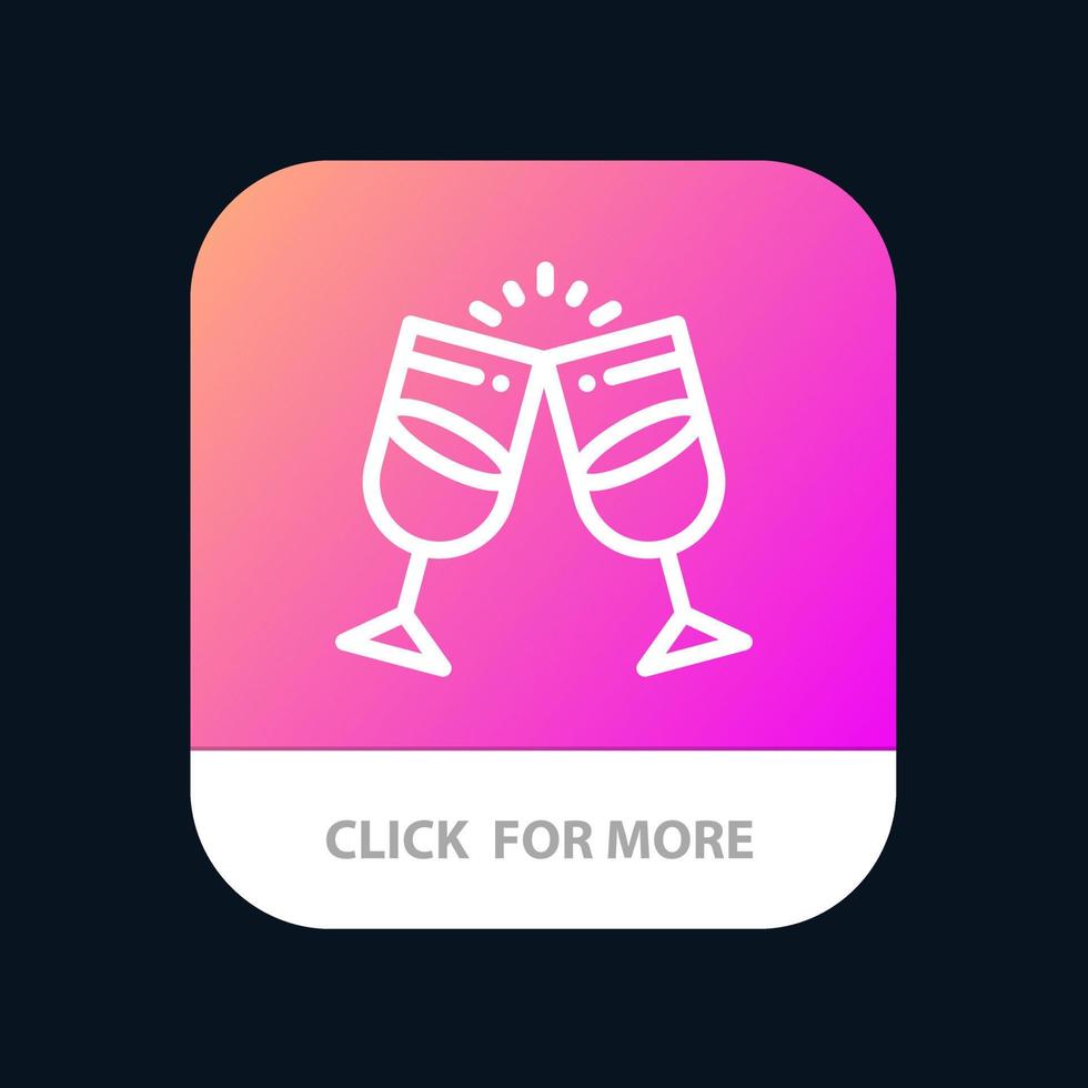 trinken Sie Alkoholsaft romantisches Paar mobile App-Schaltfläche Android- und iOS-Linienversion vektor