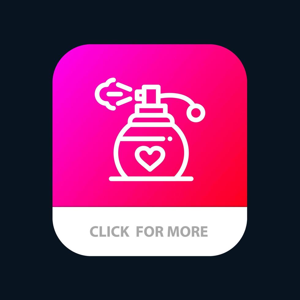 parfym kärlek gåva mobil app knapp android och ios linje version vektor
