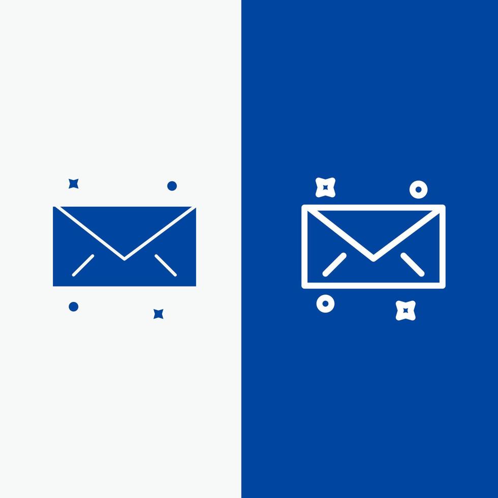 meddelande post e-post linje och glyf fast ikon blå baner linje och glyf fast ikon blå baner vektor
