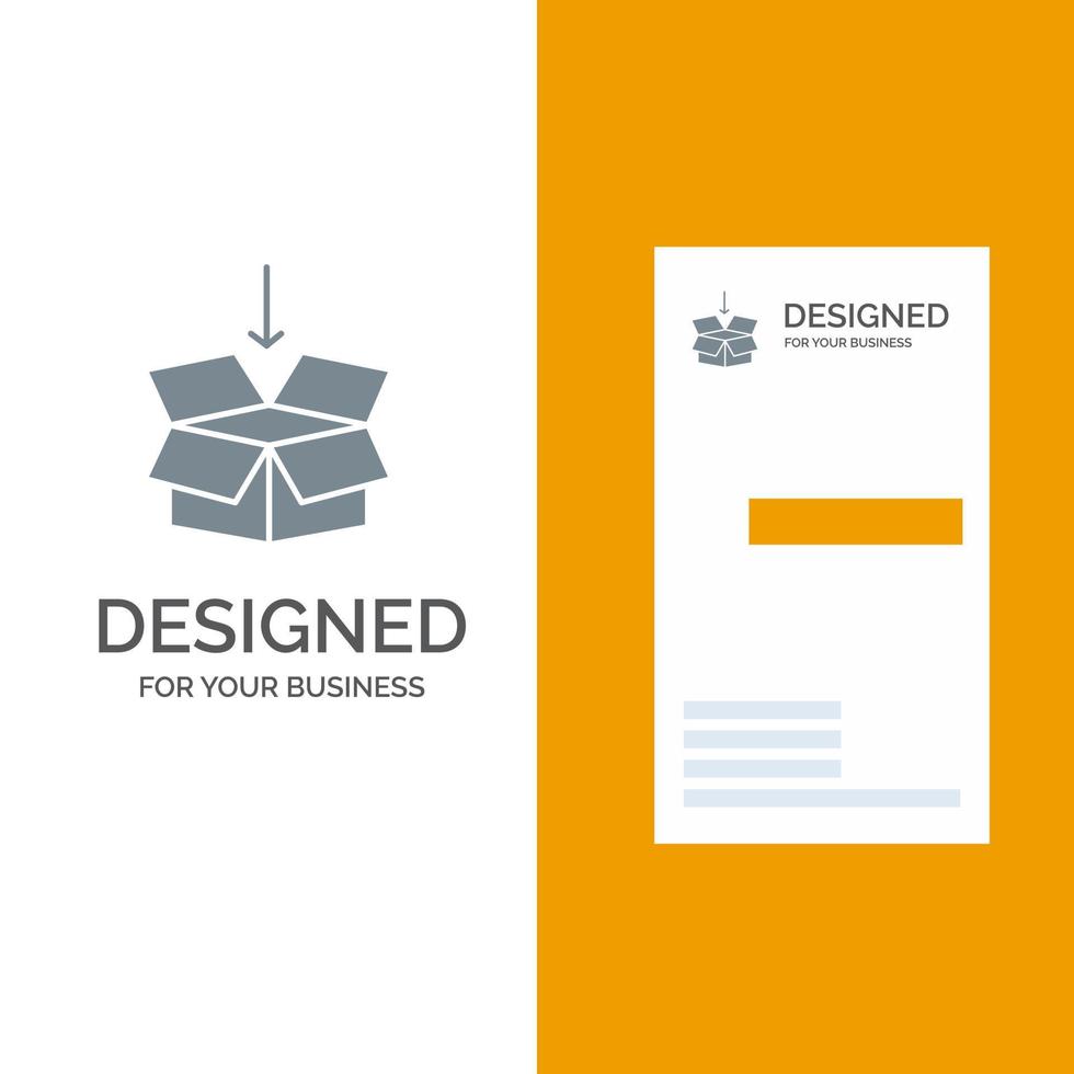 låda pil frakt utbildning grå logotyp design och företag kort mall vektor