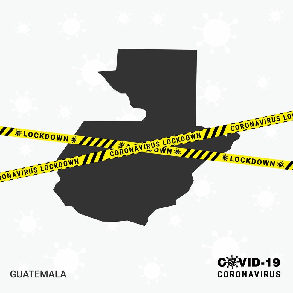 guatemalaland Karta låsning mall för coronavirus pandemi för sluta virus överföring covid 19 medvetenhet mall vektor