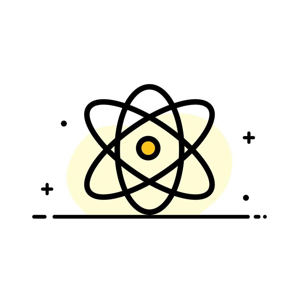 Atom Bildung Physik Wissenschaft Business flache Linie gefüllt Symbol Vektor Banner Vorlage