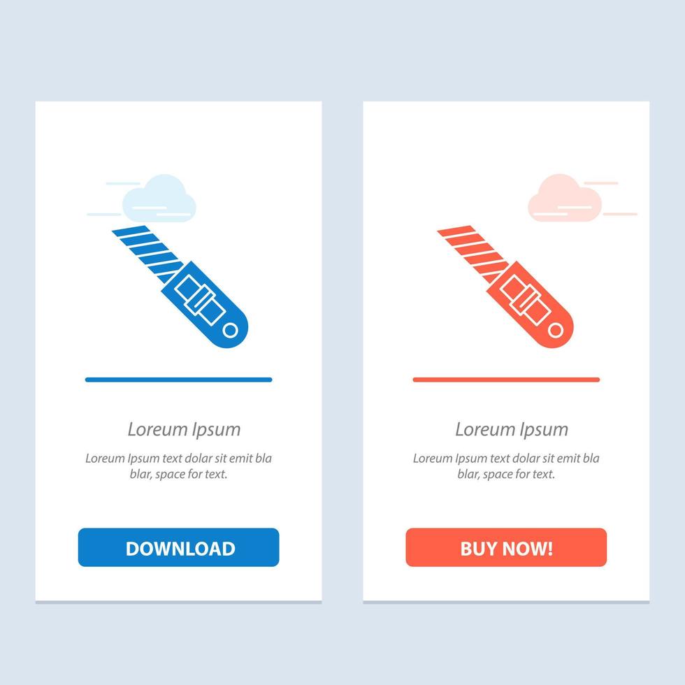 messer werkzeug reparatur schneider blau und rot jetzt herunterladen und kaufen web-widget-kartenvorlage vektor
