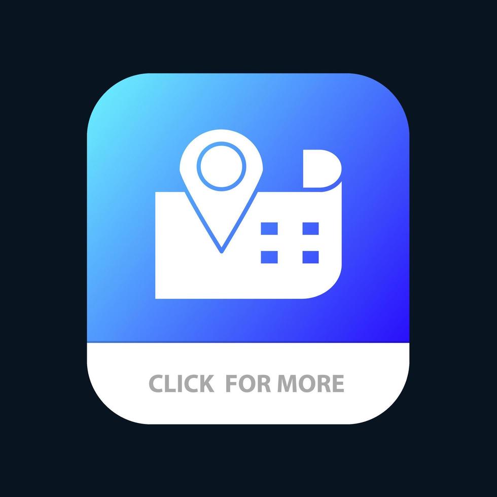 kartennavigation standort mobile app-schaltfläche android- und ios-glyphenversion vektor
