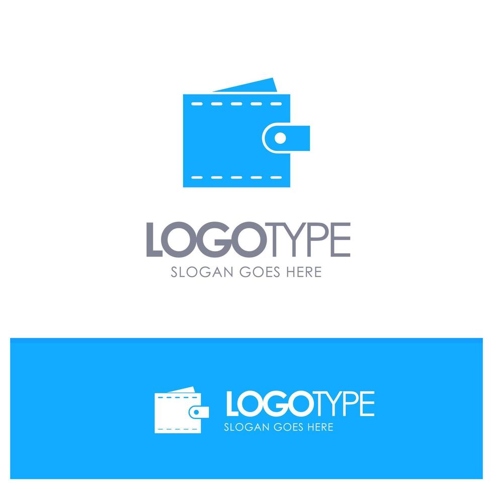företag finansiera gränssnitt användare plånbok blå fast logotyp med plats för Tagline vektor