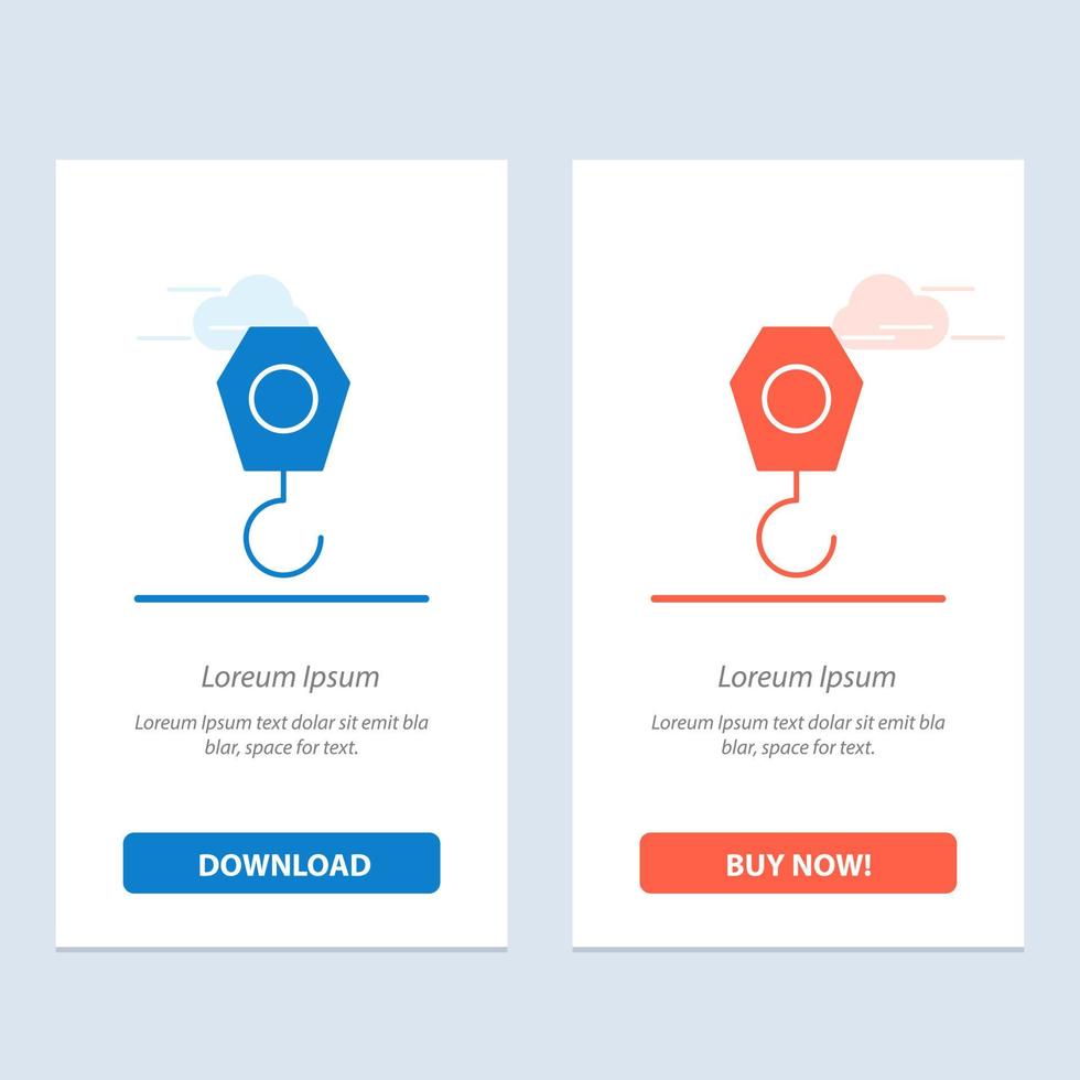 Baukranhaken blau und rot herunterladen und jetzt kaufen Web-Widget-Kartenvorlage vektor