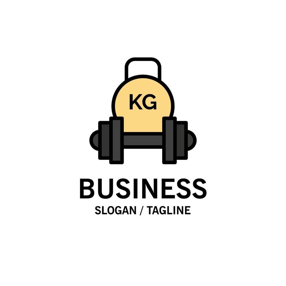 Langhantel Hantel Ausrüstung Wasserkocher Glocke Gewicht Business Logo Vorlage flache Farbe vektor