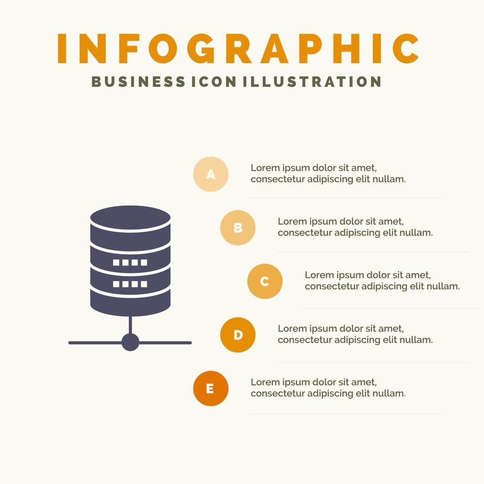 Dollar Server Money Computing Infografiken Präsentationsvorlage Präsentation in 5 Schritten vektor