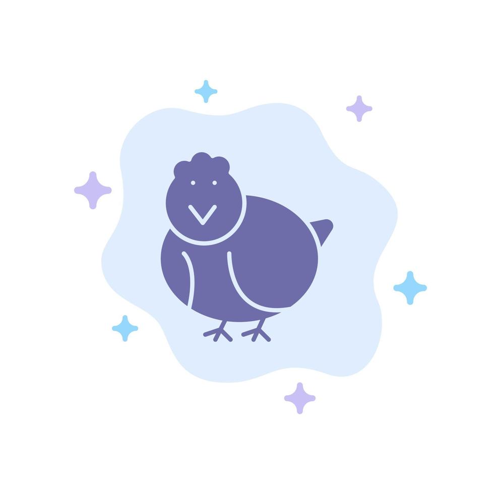 Huhn Ostern Baby glücklich blaues Symbol auf abstrakten Wolkenhintergrund vektor