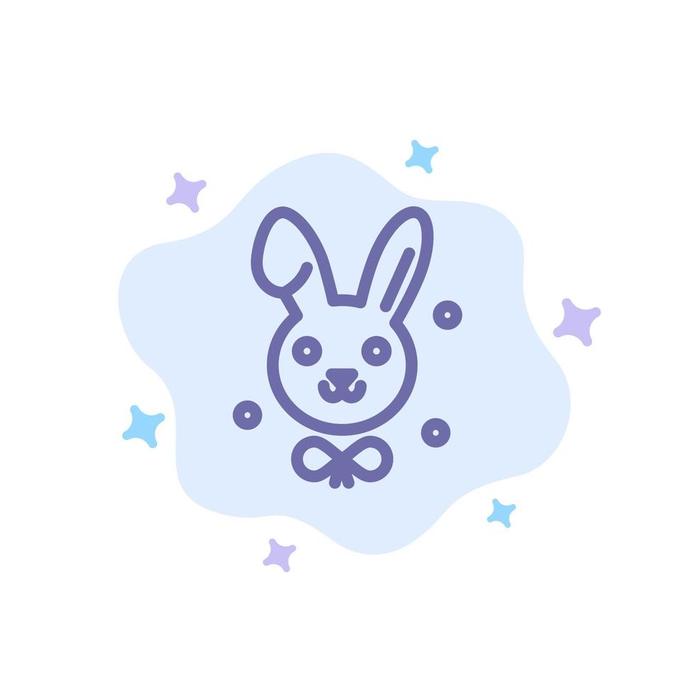 kanin påsk kanin blå ikon på abstrakt moln bakgrund vektor