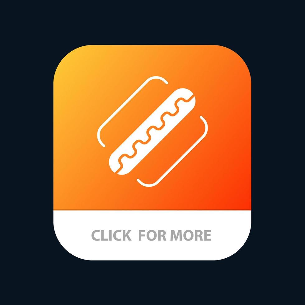 Amerika Amerikanischer Hotdog gibt die Android- und iOS-Glyphenversion der mobilen App an vektor