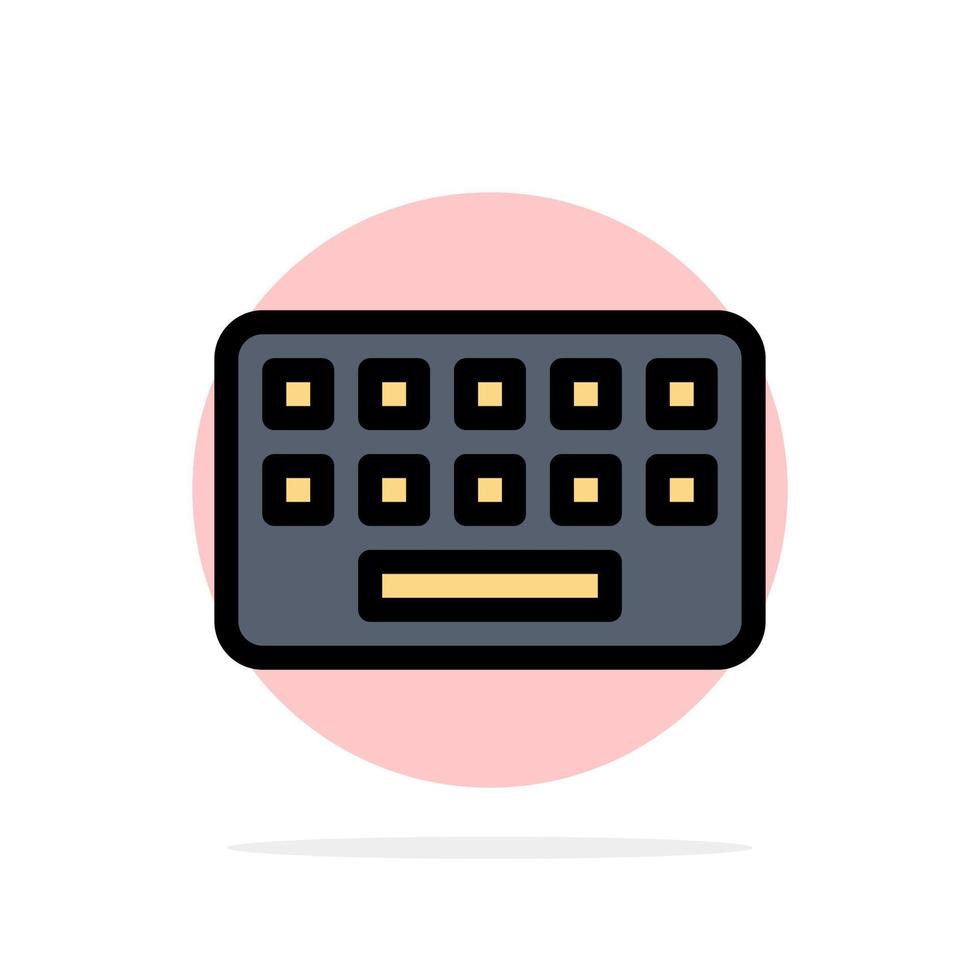 tangentbord skriver styrelse nyckel abstrakt cirkel bakgrund platt Färg ikon vektor