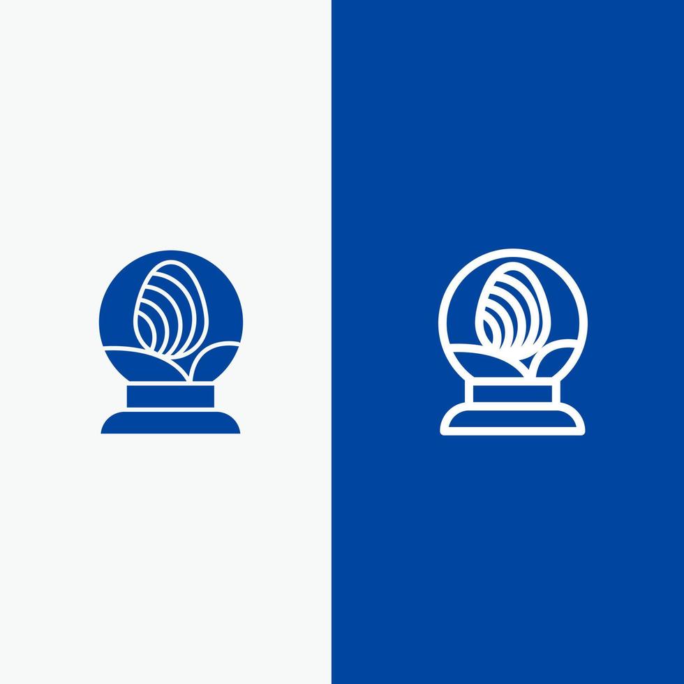 Glaskugel-Ei Ostern Linie und Glyphe festes Symbol blaues Banner Linie und Glyphe festes Symbol blaues Banner vektor