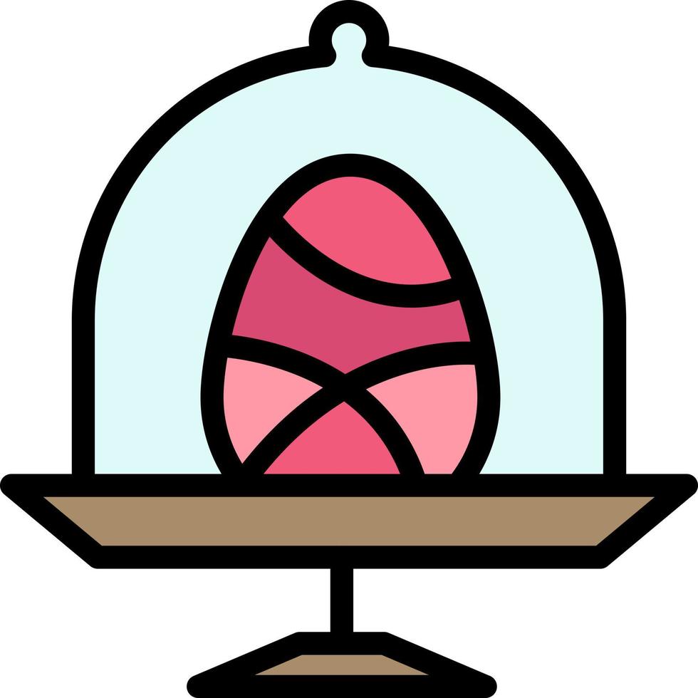 Scheibe Ei Essen Ostern flache Farbe Symbol Vektor Icon Banner Vorlage