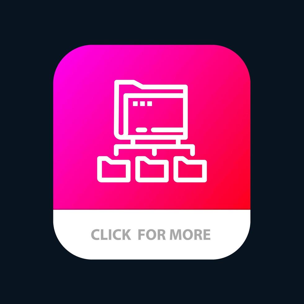 Ordner Ordner Network Computing Mobile App-Schaltfläche Android- und iOS-Linienversion vektor
