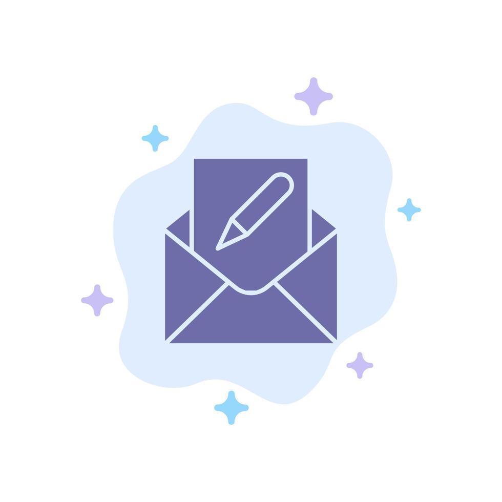 verfassen bearbeiten E-Mail-Umschlag blaues Symbol auf abstraktem Wolkenhintergrund vektor