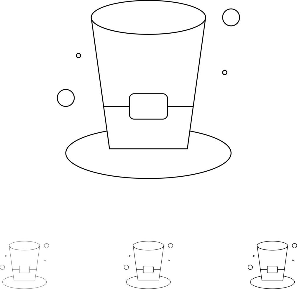 Glas trinken Wein Bier Fett und dünne schwarze Linie Symbolsatz vektor