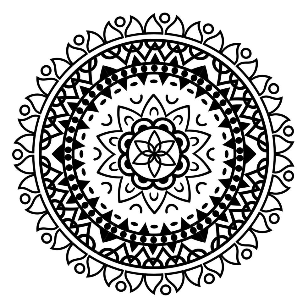 isolierter schwarzer böhmischer Mandala-Vektorentwurf vektor