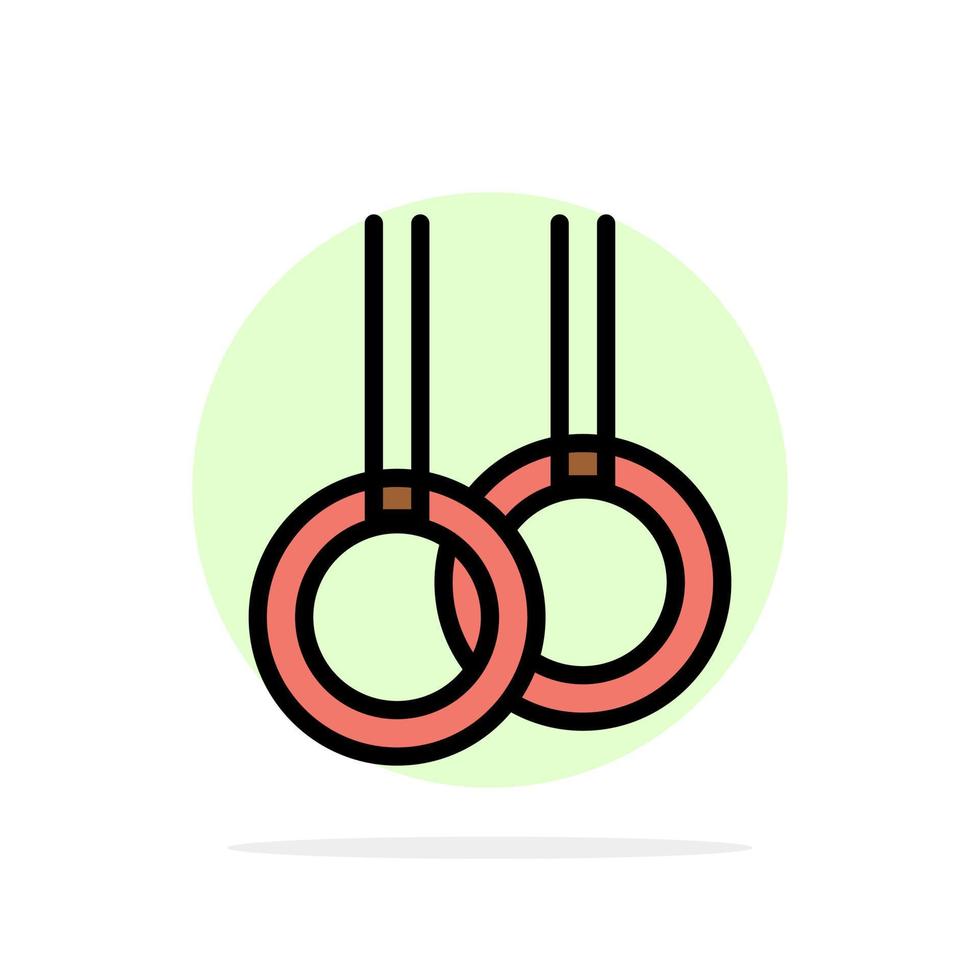 sportliche Gymnastik Ringe abstrakte Kreis Hintergrund flache Farbe Symbol vektor