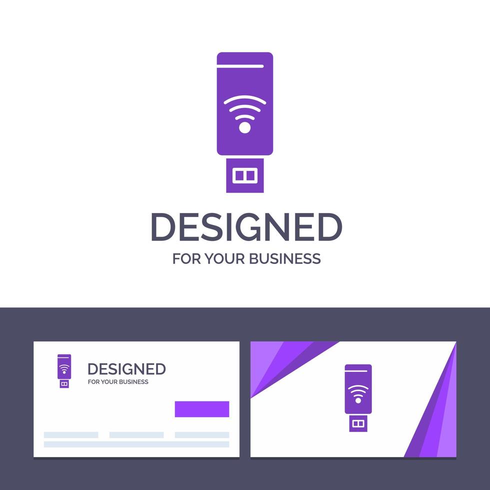 kreativ företag kort och logotyp mall uSB wiFi service signal vektor illustration