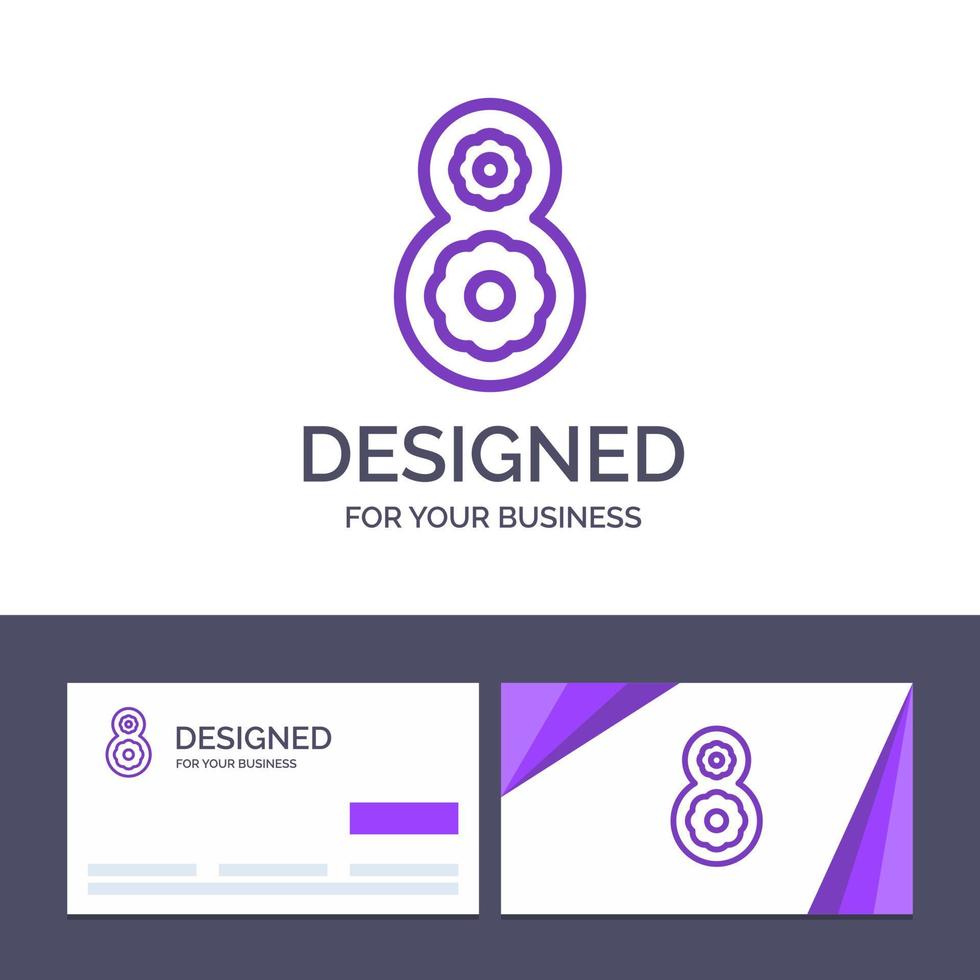 kreativ företag kort och logotyp mall åtta 8:e 8 blomma vektor illustration
