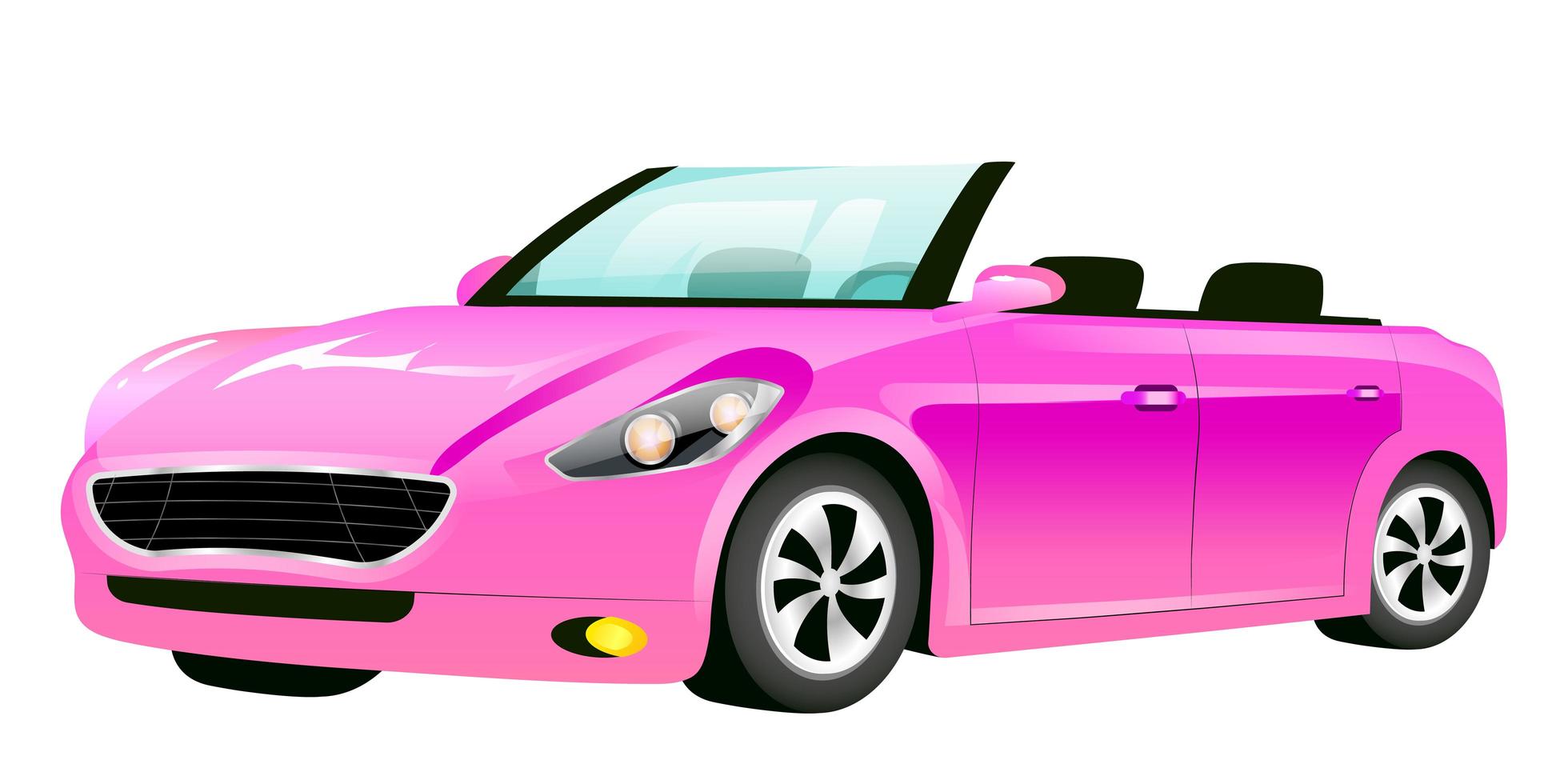 rosa cabriolet tecknad vektorillustration vektor