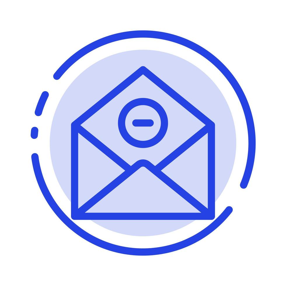 Kommunikation löschen deletemail E-Mail blau gepunktete Linie Liniensymbol vektor
