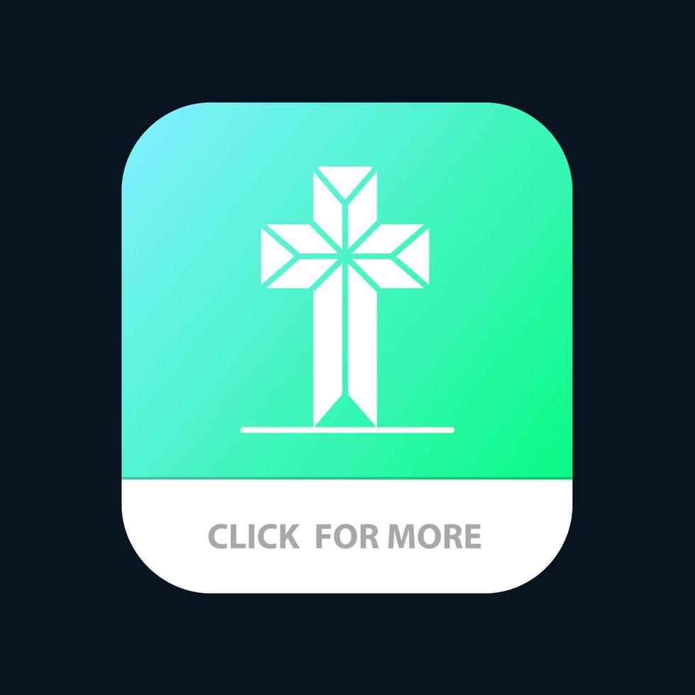 feier christliches kreuz ostern mobile app-schaltfläche android- und ios-glyphenversion vektor